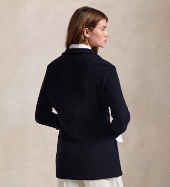 Polo Ralph Lauren Navy kasjmier vest in blazerstijl