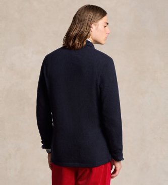 Polo Ralph Lauren Navy kasjmier vest in blazerstijl