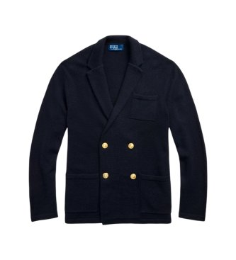 Polo Ralph Lauren Navy kasjmier vest in blazerstijl