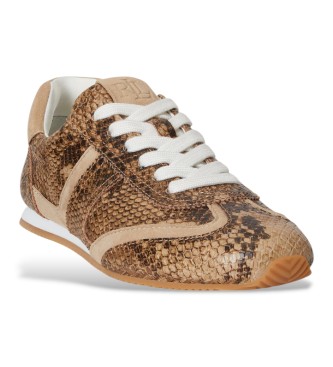 Lauren Ralph Lauren Dani læder sneakers med python-prægning