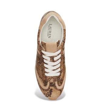 Lauren Ralph Lauren Dani læder sneakers med python-prægning