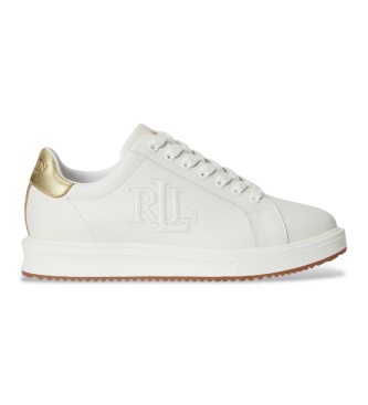 Lauren Ralph Lauren Ainsley Lederpantoffeln mit weißem Besatz