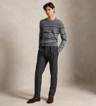 Polo Ralph Lauren Maglione Fair Isle in lana lavabile grigio