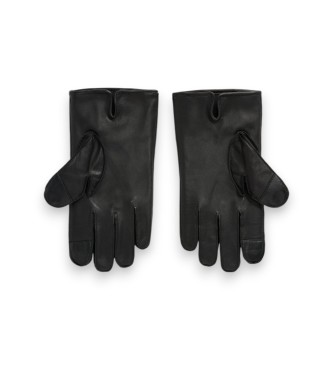 Polo Ralph Lauren Guantes de piel para pantalla táctil negro