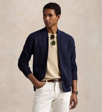 Polo Ralph Lauren Giacca blu navy in cotone con cerniera