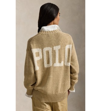 Polo Ralph Lauren Pull en coton beige � col ras du cou