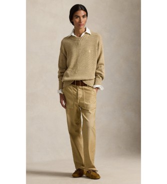 Polo Ralph Lauren Pull en coton beige � col ras du cou