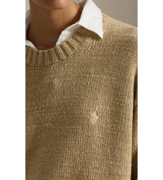 Polo Ralph Lauren Pull en coton beige � col ras du cou