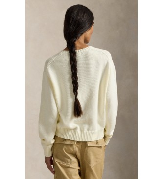 Polo Ralph Lauren Pull en coton avec Ours Polo blanc cass�