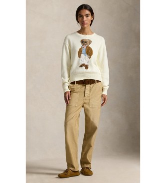 Polo Ralph Lauren Pull en coton avec Ours Polo blanc cass�