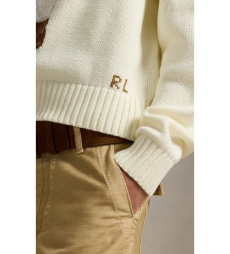Polo Ralph Lauren Pull en coton avec Ours Polo blanc cass�