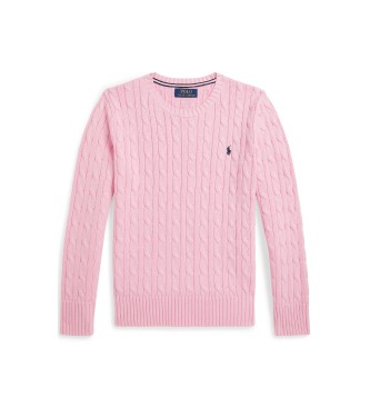 Polo Ralph Lauren Jersey de algodón en punto de ochos rosa
