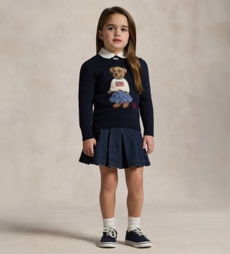 Polo Ralph Lauren Maglione in cotone con Polo Bear marinaro