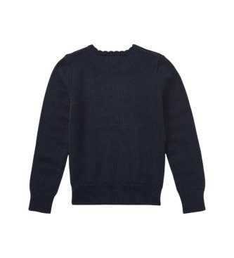 Polo Ralph Lauren Maglione di cotone con orsetto Polo blu navy