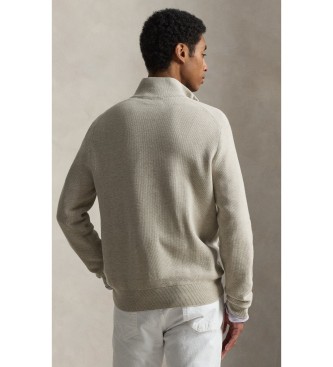 Polo Ralph Lauren Light brown cotton and pique knitted jumper