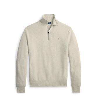 Polo Ralph Lauren Light brown cotton and pique knitted jumper