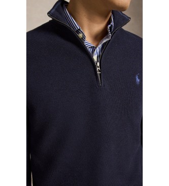 Polo Ralph Lauren Navy cotton and pique knitted jumper
