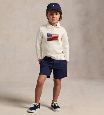 Polo Ralph Lauren Pull emblématique avec drapeau blanc