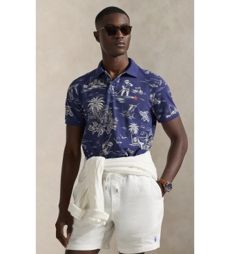 Polo Ralph Lauren Polo en piqu� avec ours Custom Slim Navy Polo shirt