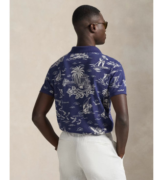Polo Ralph Lauren Polo en piqu� avec ours Custom Slim Navy Polo shirt