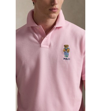 Polo Ralph Lauren Polo piqu� con Polo Bear Custom Slim rosa