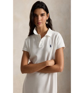 Polo Ralph Lauren Biała sukienka polo z bawełnianej siateczki