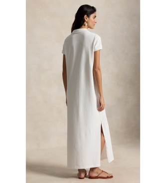 Polo Ralph Lauren Biała sukienka polo z bawełnianej siateczki