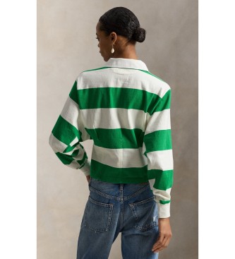 Polo Ralph Lauren Zelena pletena polo majica za rugby, bela