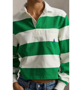 Polo Ralph Lauren Zelena pletena polo majica za rugby, bela