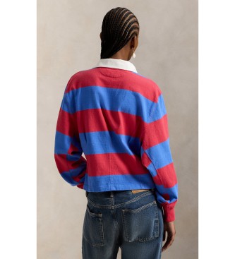 Polo Ralph Lauren Modra, rdeča pletena polo majica za ragbi