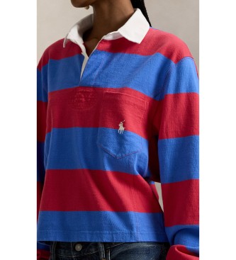 Polo Ralph Lauren Modra, rdeča pletena polo majica za ragbi