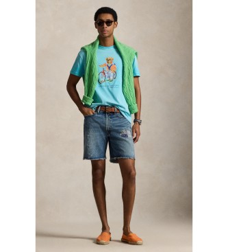 Polo Ralph Lauren T-shirt personalizzata Slim Fit con Polo Bear blu