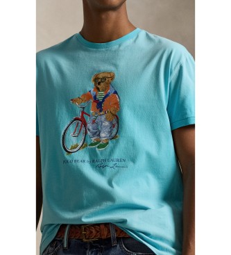 Polo Ralph Lauren T-shirt personalizzata Slim Fit con Polo Bear blu