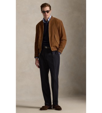 Polo Ralph Lauren Aviatorjakke i brunt ruskind