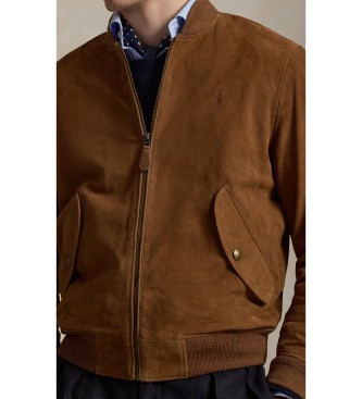 Polo Ralph Lauren Aviatorjakke i brunt ruskind