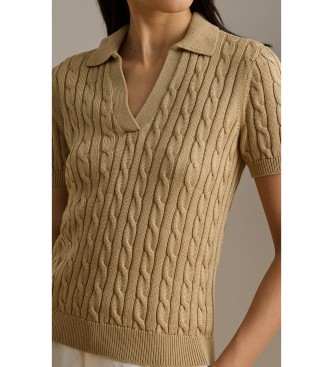 Lauren Ralph Lauren Beige snoet strik bomuldssweater