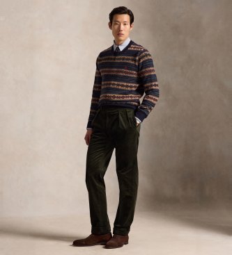 Polo Ralph Lauren Marineblå uldsweater med Fair Isle-mønster
