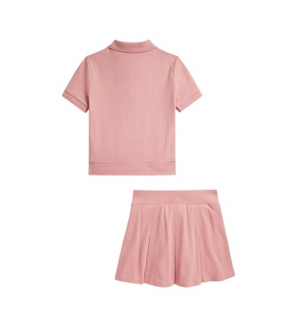 Polo Ralph Lauren Boxy Fit polo shirt and pink pique skirt and trousers