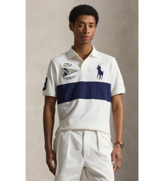 Polo Ralph Lauren Polo Slim Fit personalizado com pónei grande branco