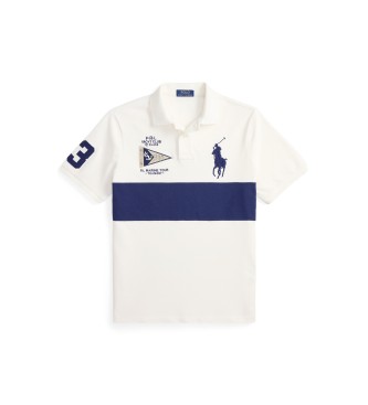 Polo Ralph Lauren Polo Slim Fit personalizado com pónei grande branco