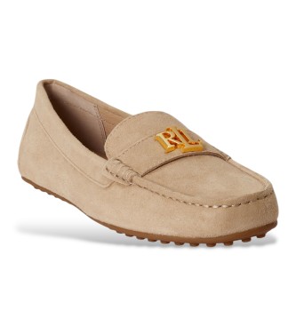 Lauren Ralph Lauren Barnsbury Beige Wildleder-Slipper