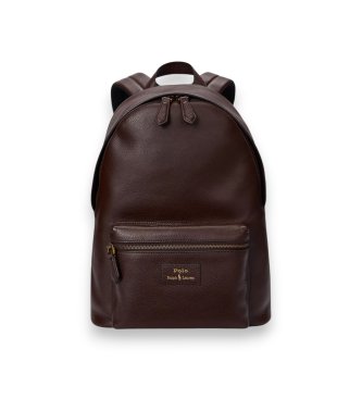 Polo Ralph Lauren Mochila em pele granulada castanha