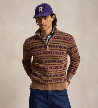 Polo Ralph Lauren Fair Isle uldsweater brun