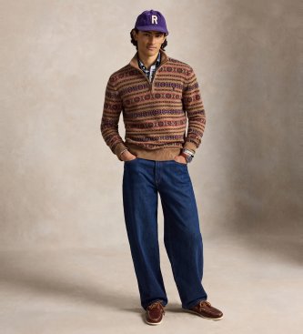 Polo Ralph Lauren Fair Isle uldsweater brun