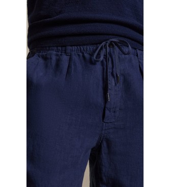 Polo Ralph Lauren Navy Slim Tapered Fit Linen Trousers