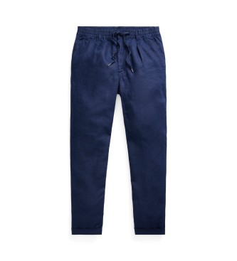 Polo Ralph Lauren Navy Slim Tapered Fit Linen Trousers