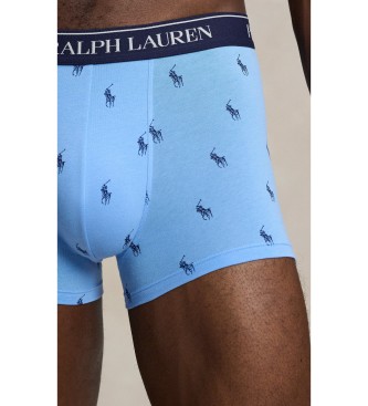 Polo Ralph Lauren Komplet 3 klasičnih bombažnih boksaric mornarske, modre in rožnate barve