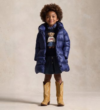 Polo Ralph Lauren Plumífero largo metalizado marino