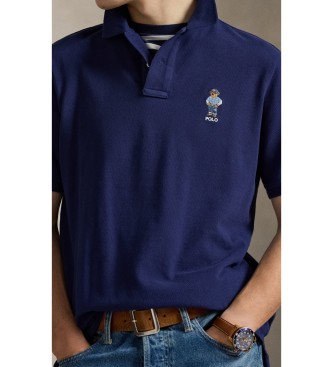 Polo Ralph Lauren Polo majica Classic Fit pique s temno modro polkrožno majico Bear