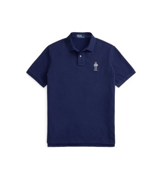 Polo Ralph Lauren Polo majica Classic Fit pique s temno modro polkrožno majico Bear